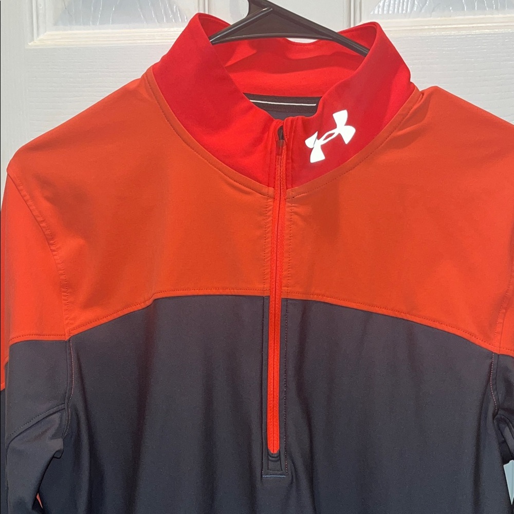Under Armour Red and Black Half-Zip Top